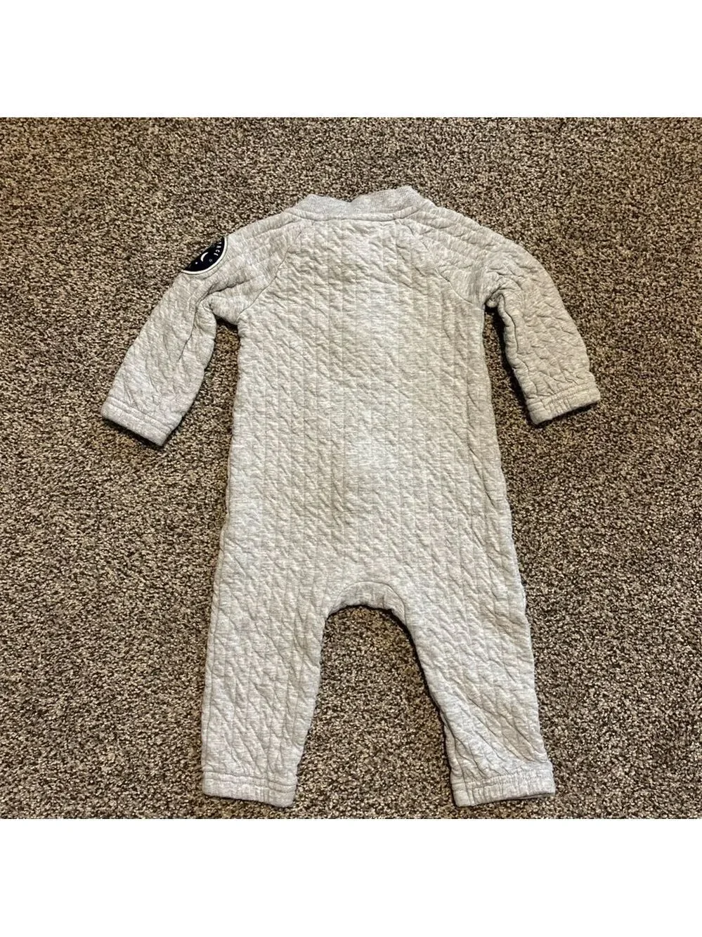 Carter's Quilted Gray One Piece Space Astronaut Baby Footie Boy’s size 9 months
